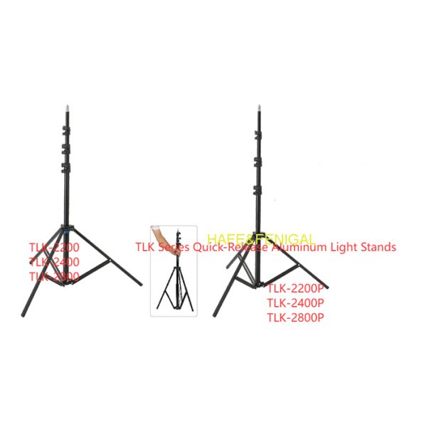 Black Air-Cushioned Quick Release Aluminum Light Stand 3m Max Height 5kg Load