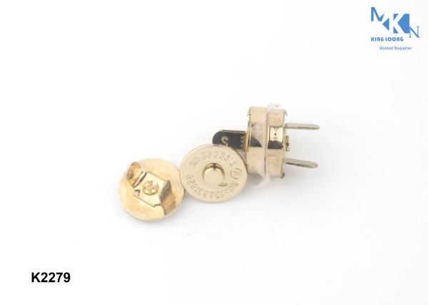 Metal Bag Magnetic Button Brass Material 14mm Diameter K2279 Magnetic Handbag Fasteners