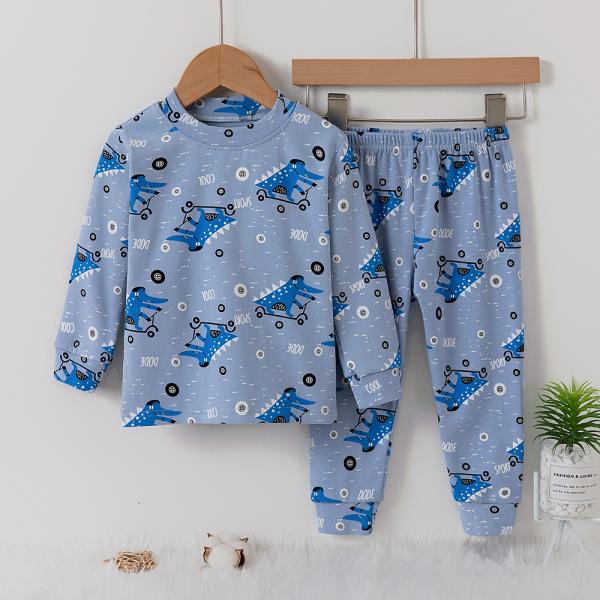 Cartoon Pulley Kids Winter Night Suits Hygiene Comfy Winter Pajamas