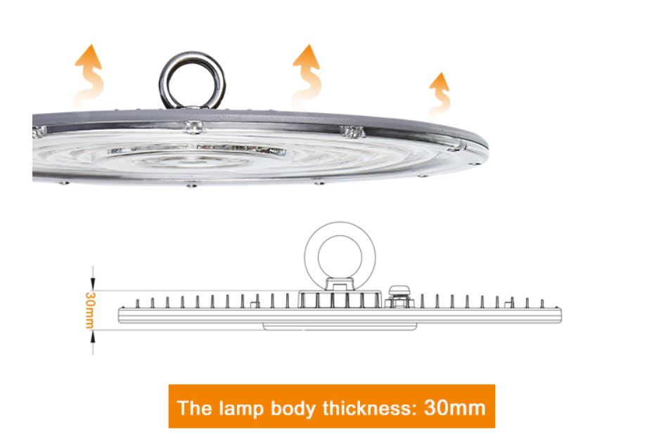света тонкие алюминиевые LUMILEDS залива СИД UFO 6500K 265V обломоки 8000Lm 200w высокого