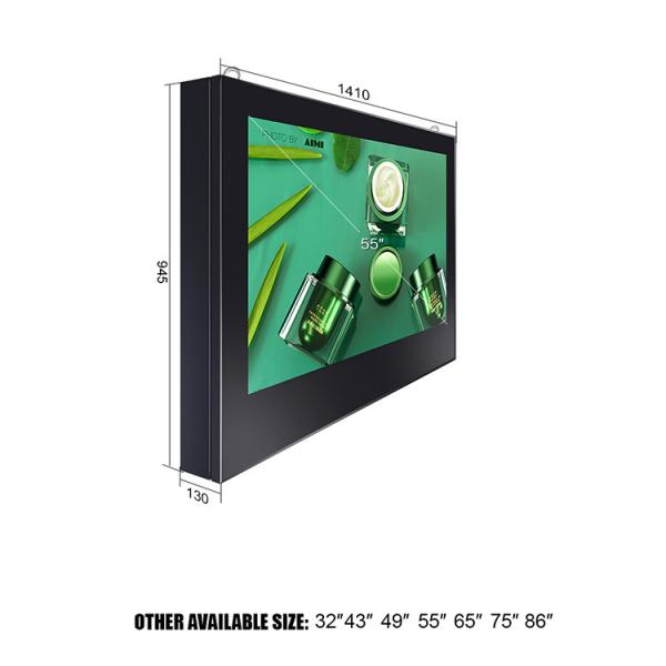 4K FHD IP65 Waterproof Wall Mounted LCD Digital Signage With Capacitive Touch