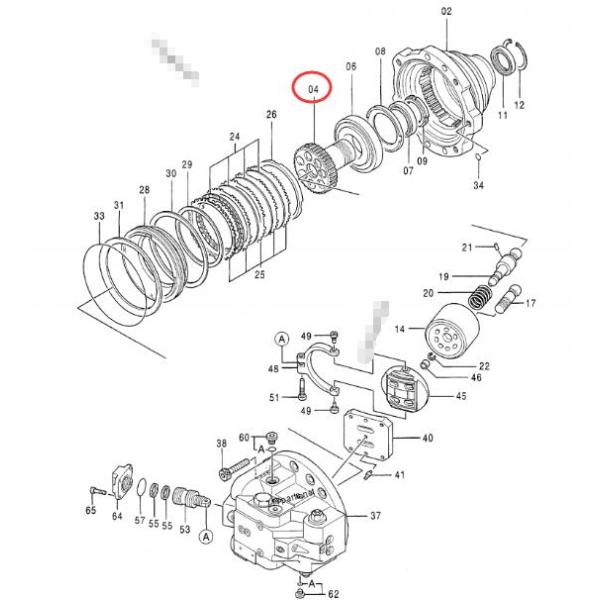 Pièces finales d'entraînement d'excavatrice d'arbre d'entraînement de moteur de voyage de Hitachi EX270-5 EX300-3 ZX270 ZX280 EX310-3 HMGC48