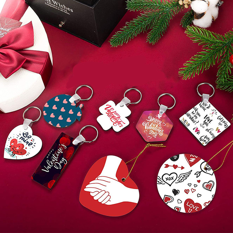 Double Side Blank Sublimation Mdf Key Chain Personalised Wooden Keyring Bag Decoration