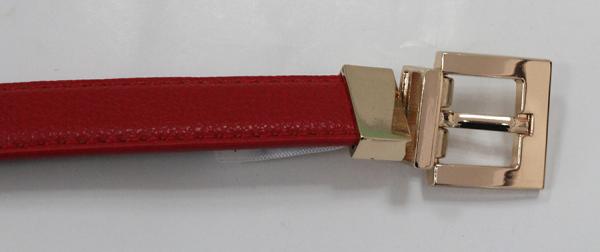 Red / Black PU Womens Fashion Belts Gold Reversible Zinc Alloy Buckle Available