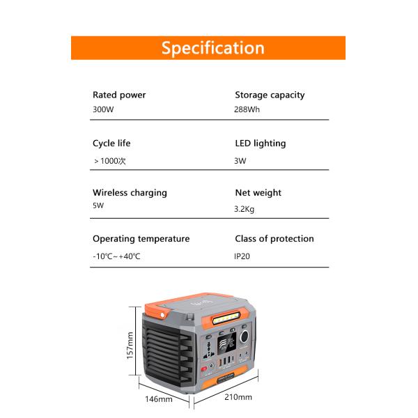 Avcon 300W Portable Solar Power Station Mobile Backup Emergency EU Plug for Car Camping Solar Panel Source