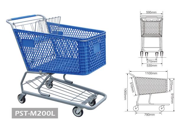 plastic trolley ,supermarket basket with wheels,plastic shopping trolley baskets