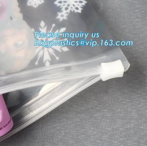 Custom Mini k Bag,Frosted Pvc k Bag, Zipper Slider Frosty Soft Bag Pouch, travel cosmetic makeup slider bag