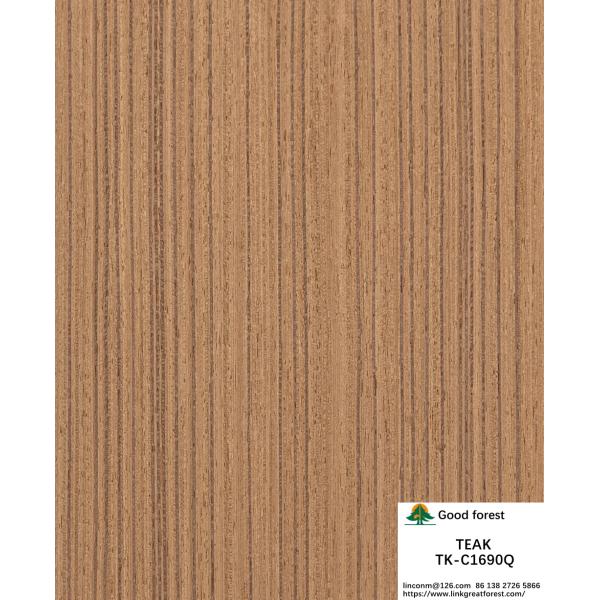 Quarter Cut Of Engineered Teak Veneer 2500*640mm Normal Size Straight Grain For Hotel Decoration TK-32Q/1690Q