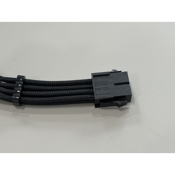 Custom Sleeved 8-Pin Power Cable Harness, wire to wire connector assembly for server GPU PSU power transmission, black braided cable, high-current electrical connector, OEM customization solution