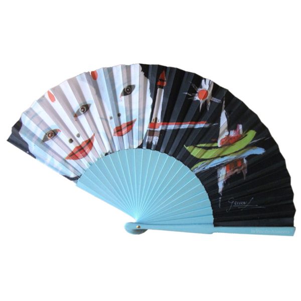 Customized Printing Advertisement Promotion Party and Wedding Decoration Wood Ribs Fan for Sale