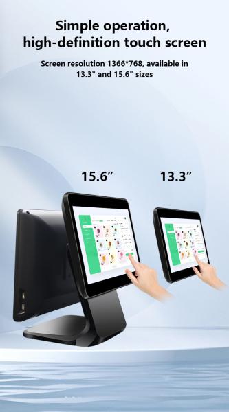 13.3/15.6Inch Dual Touch Screen POS System I3 Windows System Retail Store POS Terminal with Foldable Base