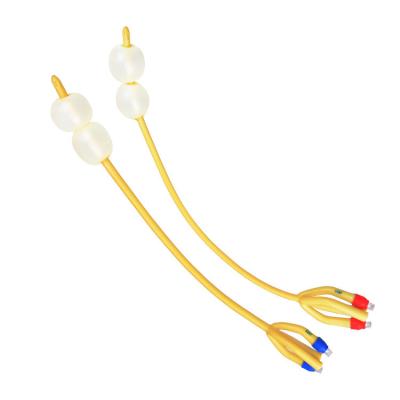 Latex 18fr 30cc Foley Catheter , 4 Way Double Balloon Silicone Coated Foley Catheter