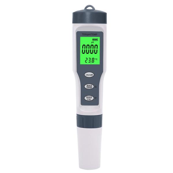 Testeur de qualité de l'eau 3 en 1 - TDS/pH/tempomètre avec calibrage automatique et compensation de température