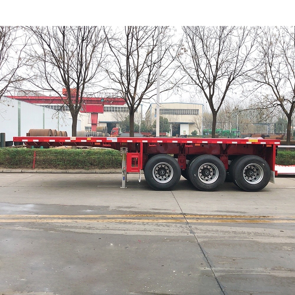 40 Ton Max Payload Tri-axle Flatbed Container Semi Trailer for Truck