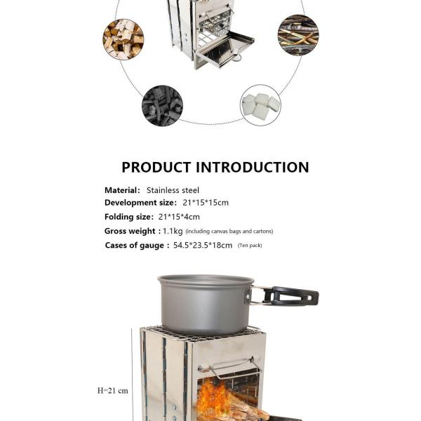 Гриль барбекю гриля угля барбекю складчатости нержавеющей стали мини