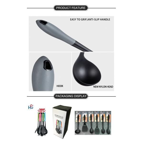 Best Kitchen Utensil Set 7PCS Sustainable Nylon and Customized Cocina Utensilios