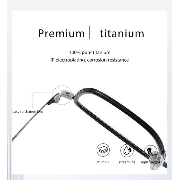 Стекел ацетата людей OEM простого дизайна титана черных оптически