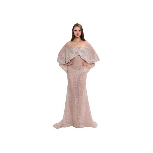 Fashion Sexy Ladies Champagne Middle Eastern Evening Dresses For Slim Girls And