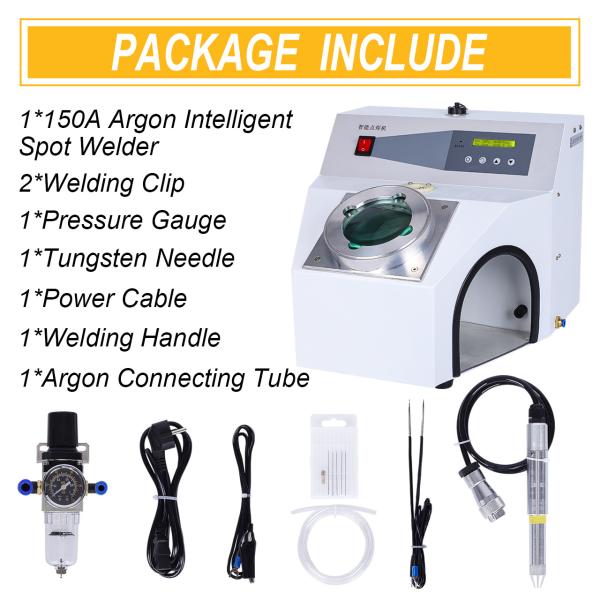 Tooltos 150A Argon Pulse Intelligent Jewelry Spot Welding Machine Welder For Precise Soldering With Magnifier