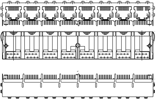 Multi-puerto RJ45 Jack magnético 10/100Mbps del conector SI-60088-F de Stewart del belio ningún LED
