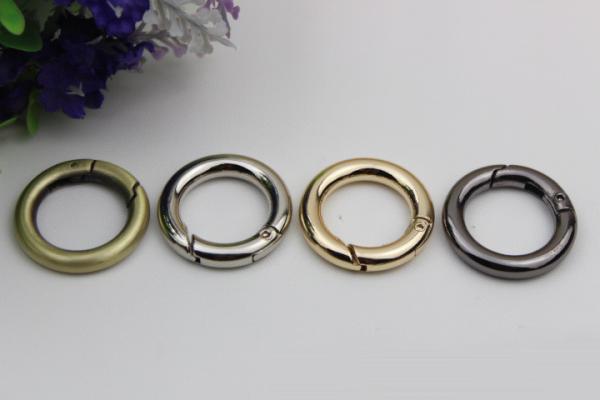 Chinese factory manufacturing zinc alloy 20 mm shiny gold spring gate o ring for handbag