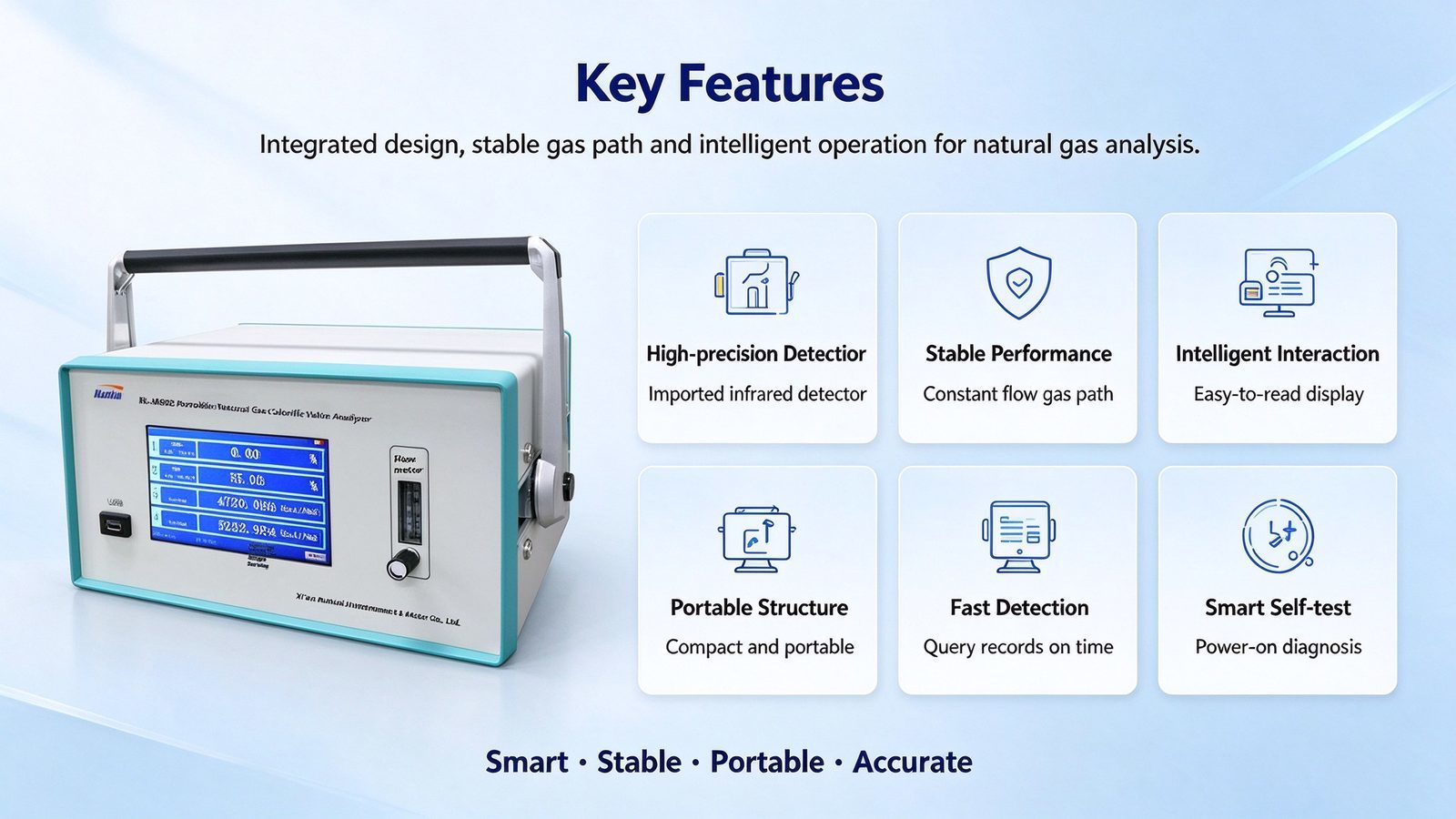 Portable Metal Calorific Value Multi Gas Analyzer CO2 CH4 DP CnHm Natural Gas Detector