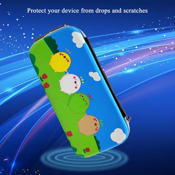 Cute Cartoon Chicken Pattern Hard PU Face Carrying Travel Bag for Nintendo Switch Oled