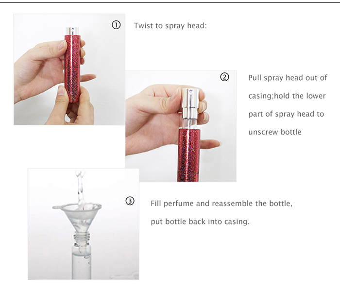 Пустой извив сумки металла и Spritz бутылка брызг перемещения 8ml атомизатора Refillable