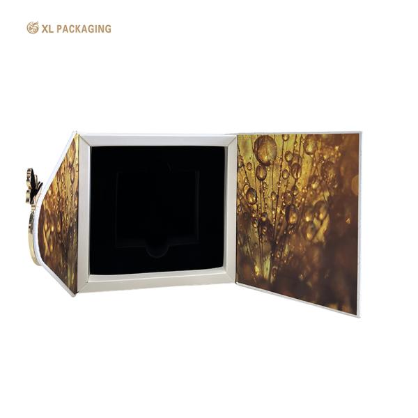 Eco-friendly Magnetic Gift Box with Metal Brand Logo and Customized Size for Luxury Cosmetic Packaging