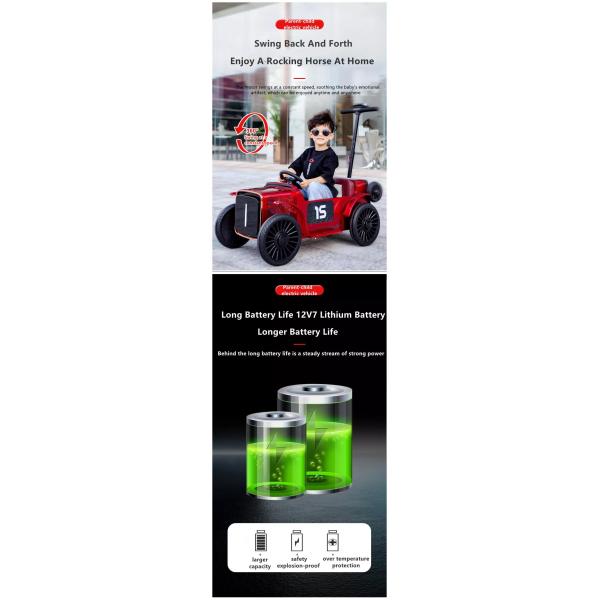 Material de plástico PP 12V coche de juguete eléctrico con control parental y remolque