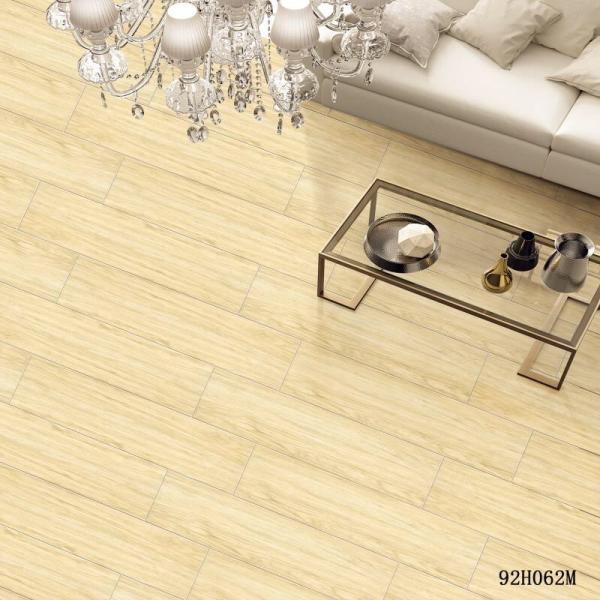 Light Yellow Timber Ceramic Floor Tiles For Living Room / Bedroom