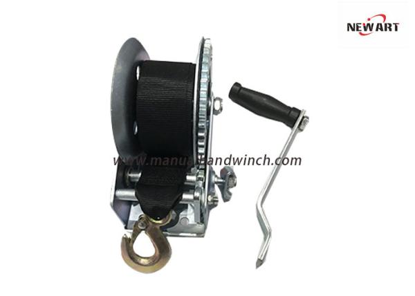 Heavy Duty Single Hobbing Gear Cable Hand Winch With Strap 1000lb Lifting