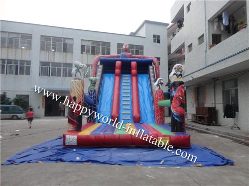 Inflatable dry slide , inflatable spiderman slide , inflatable slip n slide