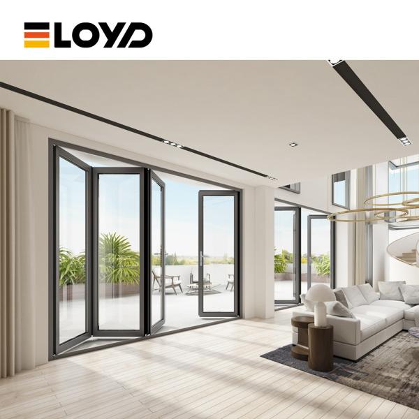 96x80 Accordion Glass Sliding Doors Aluminum Stacking Doors Left Out Swing