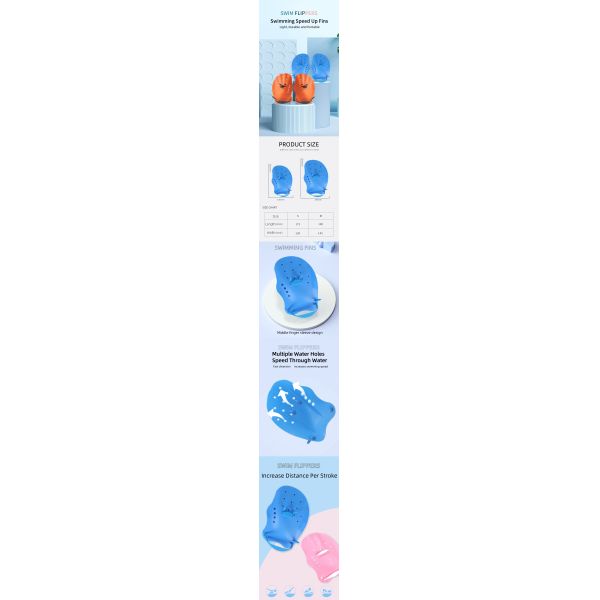 Customizable Silicone Swim Hand Paddle Durable Swimming Finger Webbed Gloves