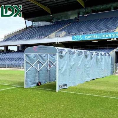 Tunnel pour joueur de football mobile détachable, résistant à la pluie, construit à partir d'acier galvanisé de haute qualité