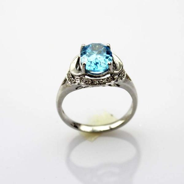 Sterling Silver with Lavender Amethyst Cubic Zirconia Gemstone Ring(R167)