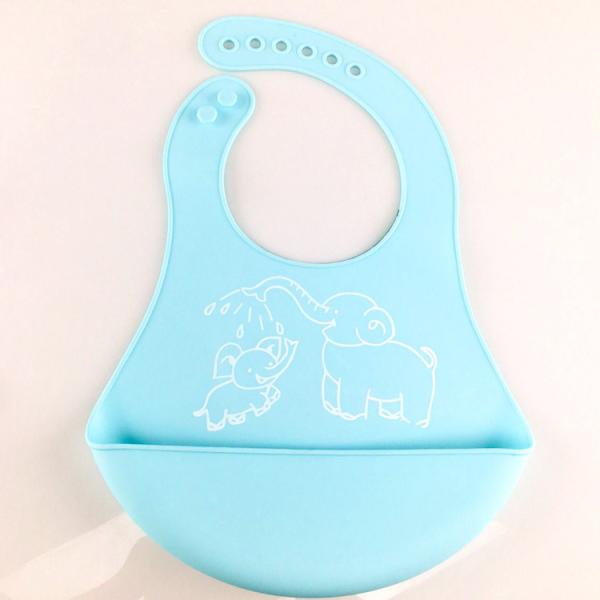Eco - friendly silicone baby bibs Customized Logo Printed Waterproof Soft Feeding