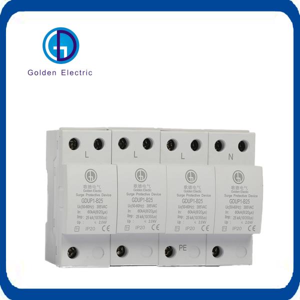 Protector de sobrecarga do sistema de CA SPD 20ka-40ka 2p 3p 4p para casa solar 275V 385V 420V T1 T2