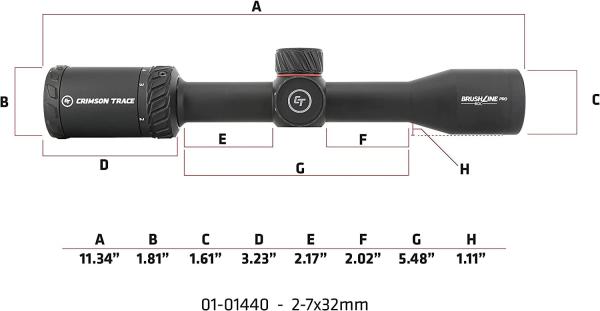 Outdoor Aluminum 2-7x32 Hunting Rifle Scope Lightweight Solid Construction CE