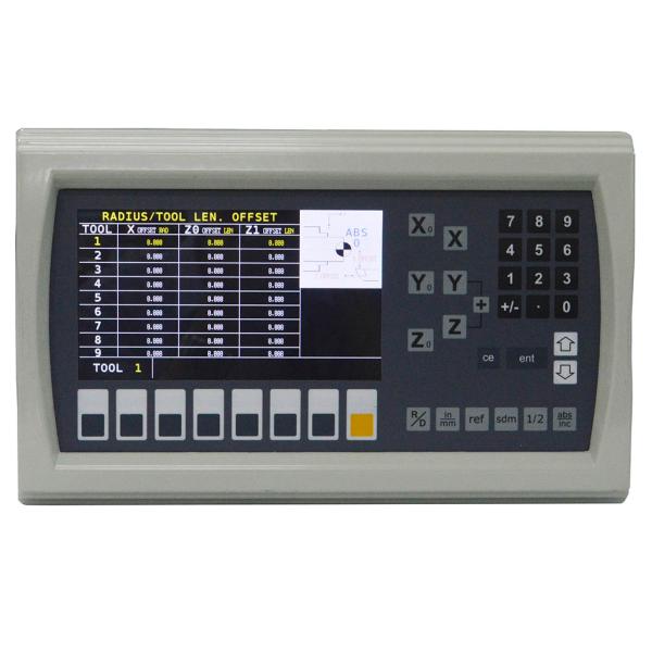 LCD показывает набор цифрового отсчета оси Бриджпорт Dro 3