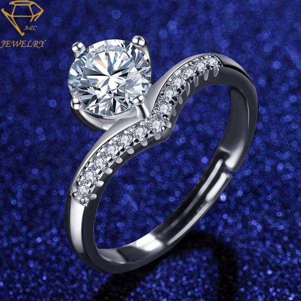 Diamonds Personalized Silver Ring