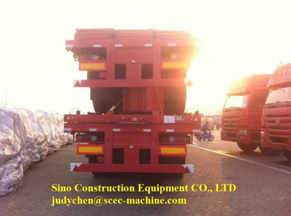 Tri Axles Heavy Duty Semi Trailers Flat Bed Semi Enclosed Car Trailer Loading 40t
