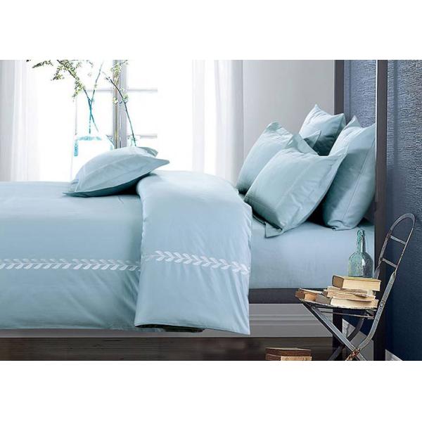 Simple Embroidered Twin Size Bedding Sets 100% Cotton 4 Pcs For Home / Hotel