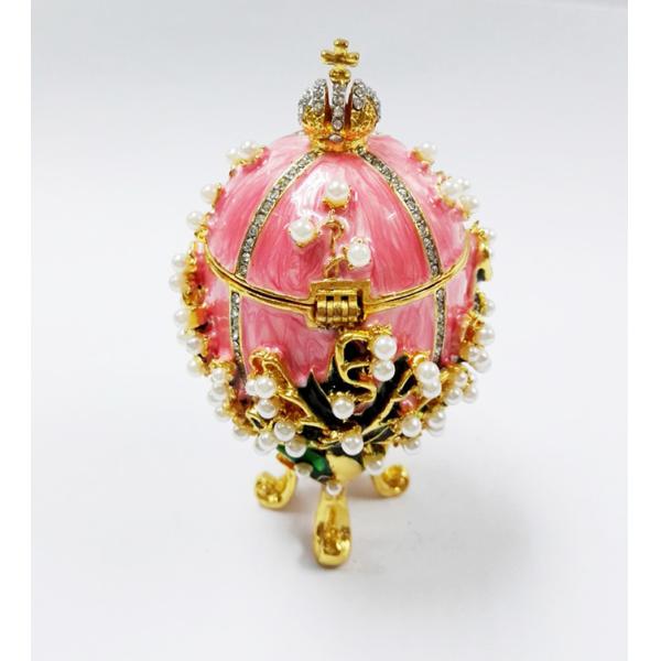 Enameled Easter Egg Jewelry Box wholesale easter egg metal Faberge Egg Jewelry Boxes Trinket Boxes decor metal gift