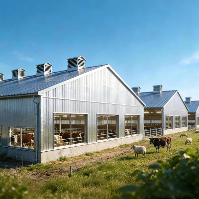 Greenhouses Agricultural Steel Frame Buildings Wind Resistant Thermal Insulated
