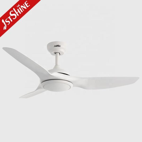 Moderno Design LED Ventilador de teto Smart controle remoto e design elegante com lâminas ABS brancas