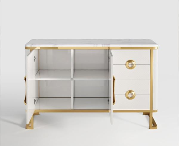 Luxury Hotel Bedside Tables with Drawer , Commercial Modern TV Cabinet