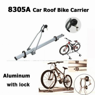 8305A Aluminum Bike Carrier Car Top Roof Mount for Travel Carrying One Bike with
