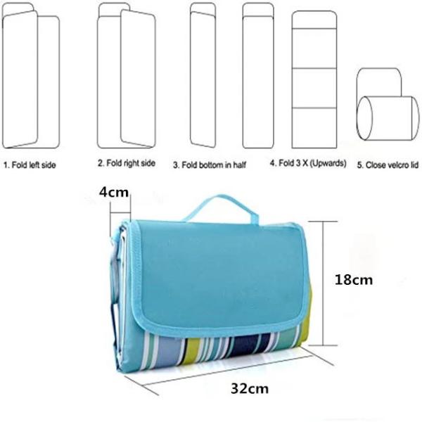 145x200cm Foldable Waterproof Picnic Blanket , Pocket Picnic Blanket SNUGLANE